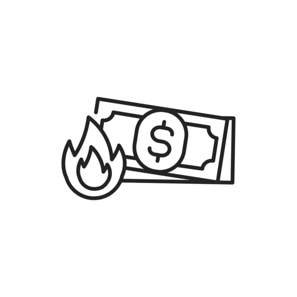 Cash burn line color icon. Sign for web page, mobile app — Vettoriale Stock