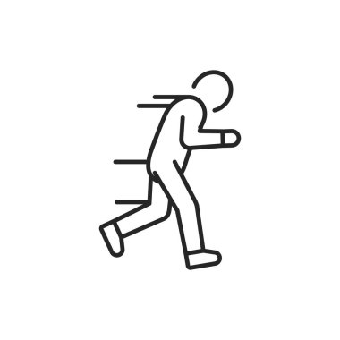 Run away emotion line color icon. Sign for web page, mobile app