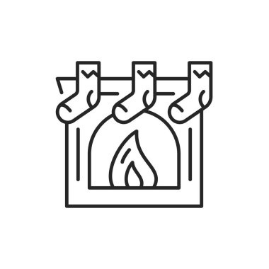 Noel dekorasyonu renk çizgisi ikonu. Düzenlenebilir vuruş.