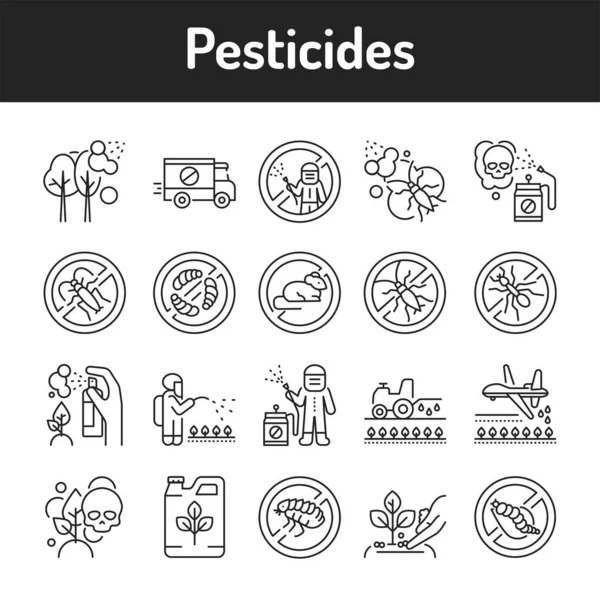 No pests black line icons set. Pictograms for web page, mobile app, promo. UI UX GUI design element. Editable stroke. — Wektor stockowy