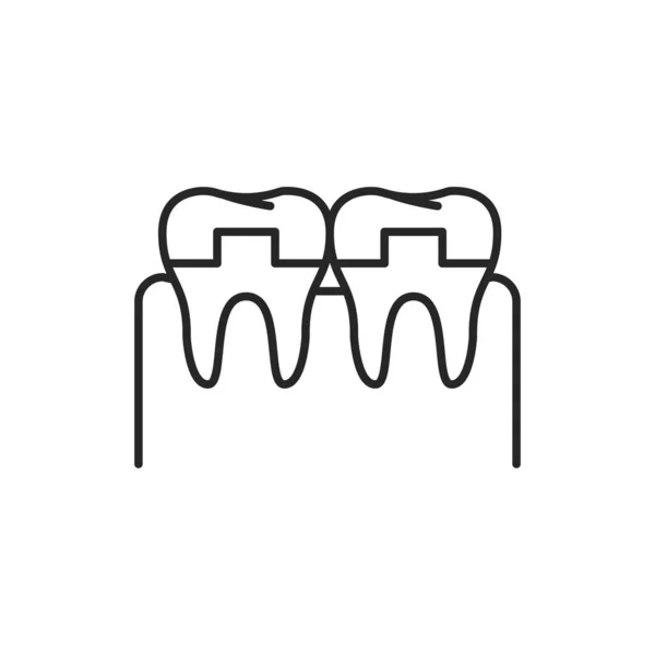 Koronkowa Ikona Koloru Zębów Piktogram Stronę Internetową Aplikacja Mobilna Promo — Wektor stockowy