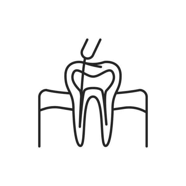 Icona Linea Colore Trattamento Canale Dei Denti Pittogramma Pagina Web — Vettoriale Stock