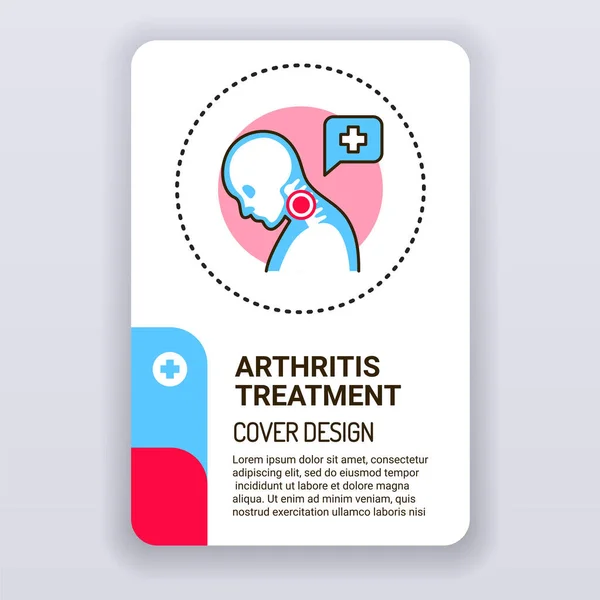 Modèle Brochure Traitement Arthrite Aide Médicale Couvrir Conception Conception Impression — Image vectorielle