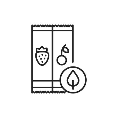 Organik meyve çubukları renk çizgisi simgesi. Web sayfası için piktogram, mobil uygulama, tanıtım. UI UX GUI tasarım elemanı. Düzenlenebilir vuruş.