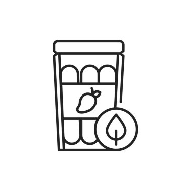 Kurutulmuş mango ambalaj renk çizgisi simgesi. Web sayfası için piktogram, mobil uygulama, tanıtım. UI UX GUI tasarım elemanı. Düzenlenebilir vuruş.