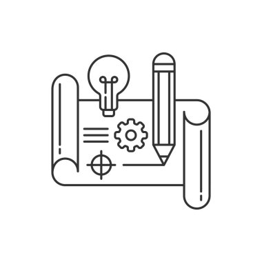 Prototip siyah çizgi simgesi. Yeni proje. Web sayfası için piktogram, mobil uygulama, tanıtım. UI UX GUI tasarım elemanı. Düzenlenebilir vuruş