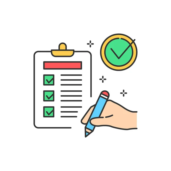Sign a contract color line icon. Crowdfunding. Sign for web page, app. UI UX GUI design element. Editable stroke. — Stock Vector