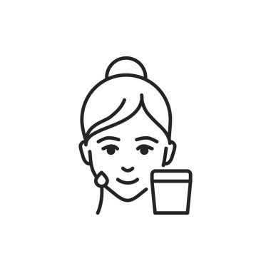 Beslenme, yüz rengini kaldırma simgesi. Web sayfası, mobil uygulama, tanıtım için resim grafiği.