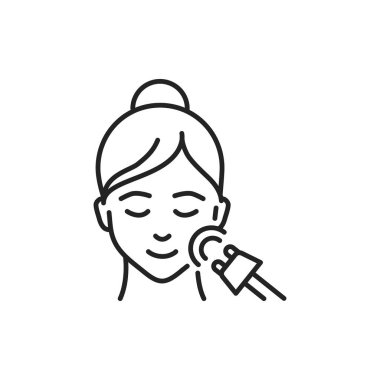 Rf yüz kaldırma renk çizgisi simgesi. Web sayfası, mobil uygulama, tanıtım için resim grafiği.