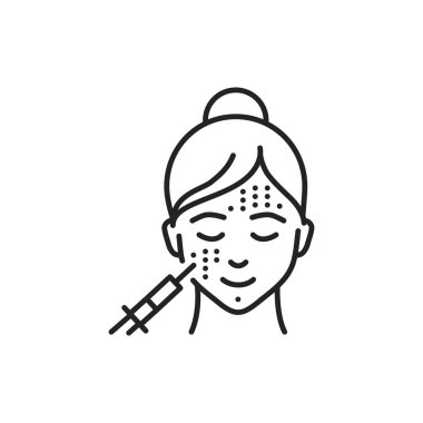 Mezoterapi yüz rengi ikonu. Web sayfası, mobil uygulama, tanıtım için resim grafiği.