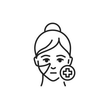 Antikuperosis prosedürü renk çizgisi simgesiyle karşılaşıyor. Web sayfası, mobil uygulama, tanıtım için resim grafiği.