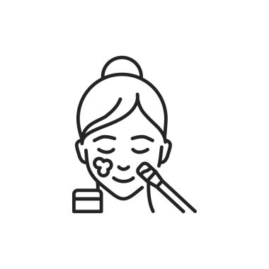 Maske yüzü renk çizgisi simgesi. Web sayfası, mobil uygulama, tanıtım için resim grafiği.