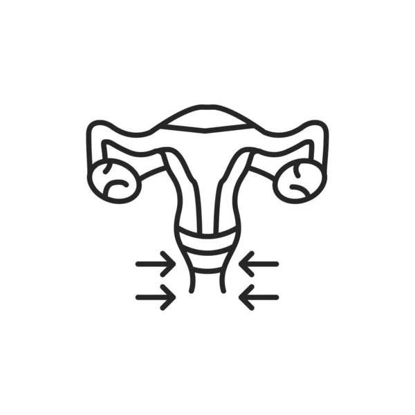 Інтимна пластикова репродуктивна система жіночої лінії чорна іконка. Підпишіться на веб-сторінку, мобільний додаток, кнопку, логотип. Вектор ізольований елемент. Відредагований хід . — стоковий вектор