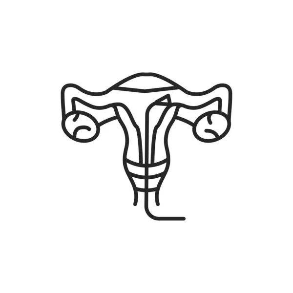 Traitement laser pathologie cervicale icône ligne noire. Examen du système reproducteur féminin. Signe pour la page Web, application mobile, bouton, logo. Élément isolé vectoriel. Course modifiable. — Image vectorielle