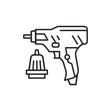 Elektrikli tornavida renk çizgisi simgesi. Web sayfası için piktogram, mobil uygulama, tanıtım. UI UX GUI tasarım elemanı. Düzenlenebilir vuruş.