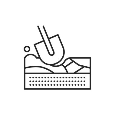 Zemin renk çizgisi simgesini kaz. Web sayfası, mobil uygulama, tanıtım için resim grafiği.