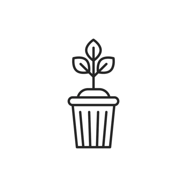 Plantez dans l'icône de ligne de couleur pot. Pictogramme pour page web, application mobile, promo. — Image vectorielle