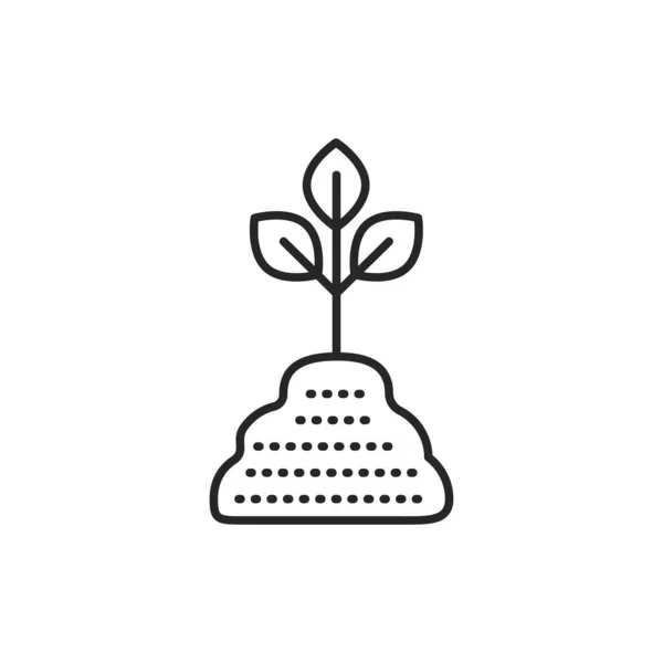 Plant in de bodem kleur lijn pictogram. Pictogram voor webpagina, mobiele app, promo. — Stockvector