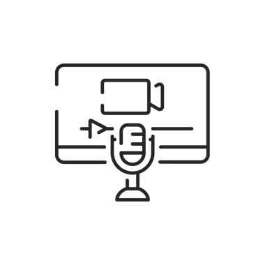 Ses çizgisi simgesini kaydet. Yayıncılık. Düzenlenebilir vuruş.