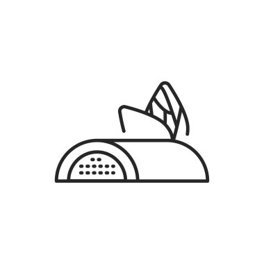 Badem ezmesi çubuğu renk çizgisi simgesi. İzole vektör ögesi.