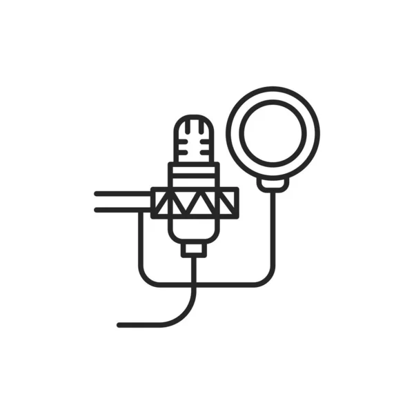 Geluidsisolerende microfoon voor het opnemen van kleur lijn pictogram. Pictogram voor webpagina, mobiele app, promo. — Stockvector