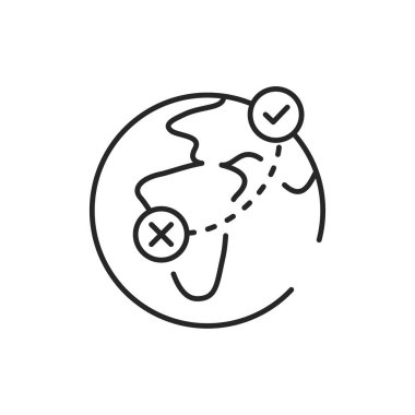 Yasadışı göç renk çizgisi simgesi. Düzenlenebilir vuruş.