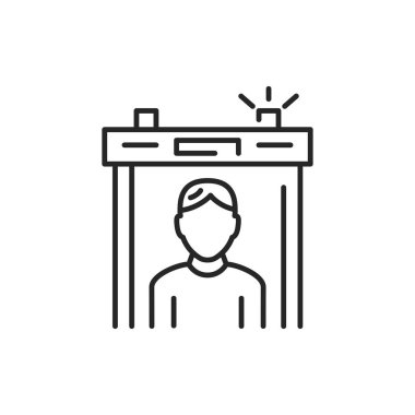 Metal dedektör renk çizgisi simgesi. Elektronik makine.