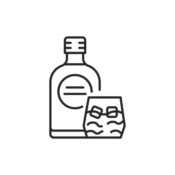 Katoenzaad plantaardige olie glazen fles kleur lijn icoon. — Stockvector