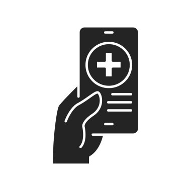 Çevrimiçi doktor uygulaması renk simgesi. Web sayfası, mobil uygulama, düğme, logo için imzala