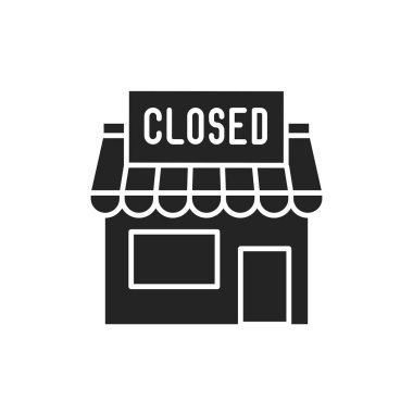 Kapalı dükkan çizgisi renk simgesi. Web sayfası, mobil uygulama, düğme, logo için imzala