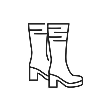 Yüksek topuklu çizmeler renk çizgisi simgesi. Web sayfası için piktogram, mobil uygulama, tanıtım. UI UX GUI tasarım elemanı. Düzenlenebilir vuruş.