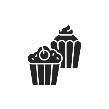 Cupcake renk çizgisi simgesi. İzole vektör elementi. Web sayfası, mobil uygulama, tanıtım için resim çizelgesi