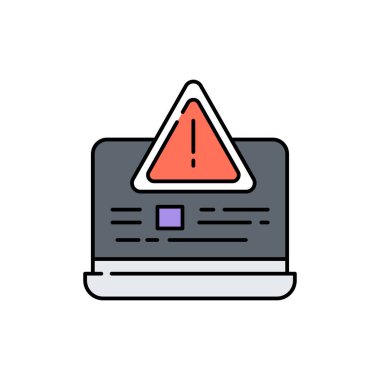 İnternet dolandırıcılığı renk çizgisi simgesi. Web sayfası için piktogram, mobil uygulama, tanıtım. UI UX GUI tasarım elemanı. Düzenlenebilir vuruş.