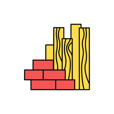 Yankı oluşturan malzeme renk çizgisi simgesi. Web sayfası için piktogram, mobil uygulama, tanıtım. UI UX GUI tasarım elemanı. Düzenlenebilir vuruş.