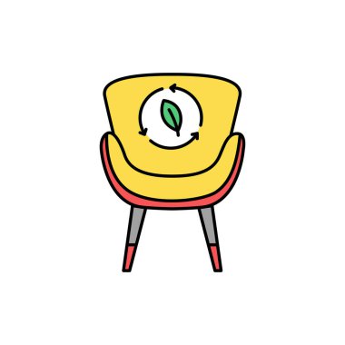 Çevre koltuğu renk çizgisi simgesi. Web sayfası için resim grafiği, mobil uygulama