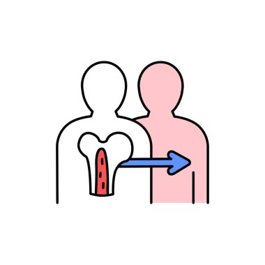 Kemik iliği renk çizgisi simgesi. Yemek programı. Özerk duyusal meridyen tepkiler, ses dalgaları sesten zevk almanın sembolü. Düzenlenebilir vuruş.