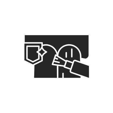 Diş rengi simgesini hatırlat. Web sayfası, mobil uygulama, tanıtım için resim grafiği.