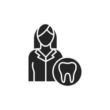 Doktor dişçi renk çizgisi ikonu. Web sayfası, mobil uygulama, tanıtım için resim grafiği.