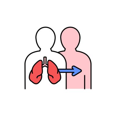 Akciğer nakli renk çizgisi simgesi. Organ bağışçısı. Web sayfası için piktogram, mobil uygulama, tanıtım. UI UX GUI tasarım elemanı. Düzenlenebilir vuruş.
