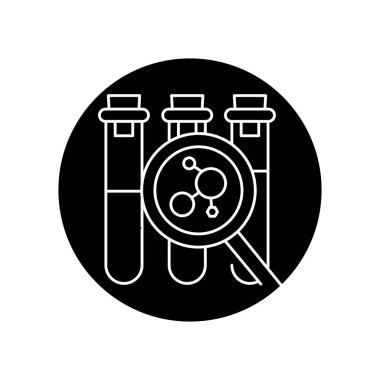 Hormon seviyeleri siyah kabartma simgesi ölçülüyor. Web sayfası için piktogram, mobil uygulama, tanıtım. Düzenlenebilir vuruş