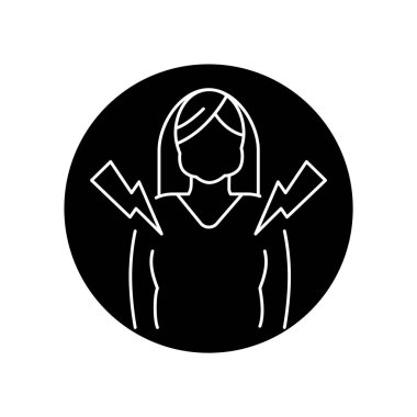 Cushing hastalığı siyah kabartma simgesi. Web sayfası için piktogram, mobil uygulama, tanıtım. Düzenlenebilir vuruş