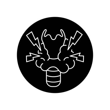 Hipertiroidizm siyah kabartma simgesi. Web sayfası, mobil uygulama, tanıtım için Pictogram