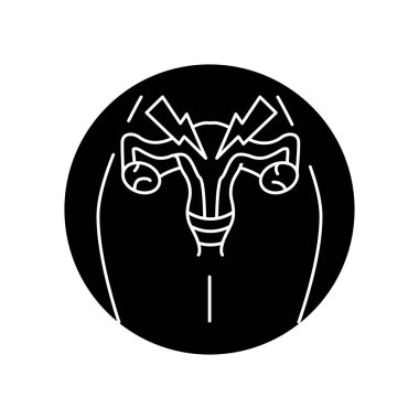 Üreme sistemi siyah kabartma simgesini hastalıklar. Web sayfası için piktogram, mobil uygulama, tanıtım. Düzenlenebilir vuruş