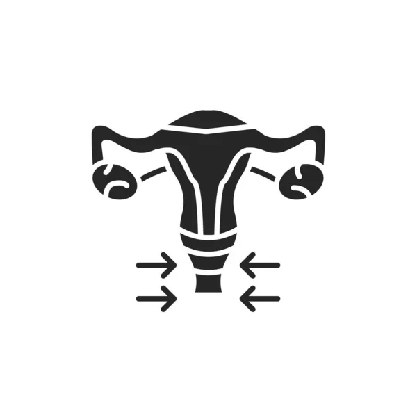 Intiem Plastic Vrouwelijk Voortplantingssysteem Glyph Zwart Pictogram Teken Voor Webpagina — Stockvector