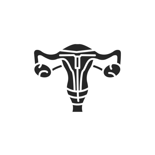Verhütungsspirale Schwarzes Glyphen Symbol Intrauterine Vorrichtung Geburtenkontrolle Kupfer Iud Sicherheitszeichen — Stockvektor