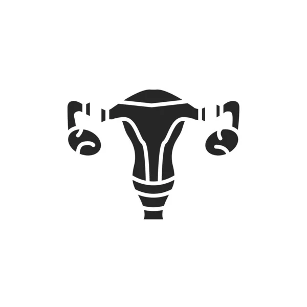 Icona Glifo Nero Sterilizzazione Femminile Legatura Tubolare Contraccezione Permanente Contraccezione — Vettoriale Stock