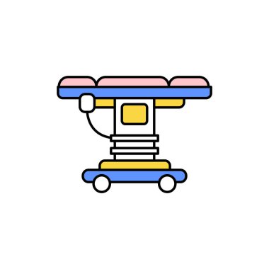 Ameliyat odası ve ekipman renk çizgisi ikonu. Web sayfası için piktogram, mobil uygulama, tanıtım. UI UX GUI tasarım elemanı. Düzenlenebilir vuruş.