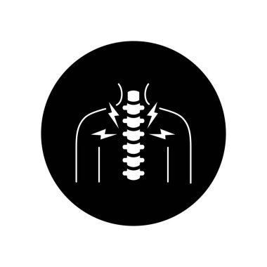 Göğüs eklem iltihabı siyah kabartma simgesi. İltihaplı eklem. Web sayfası, mobil uygulama, düğme, logo için imzala