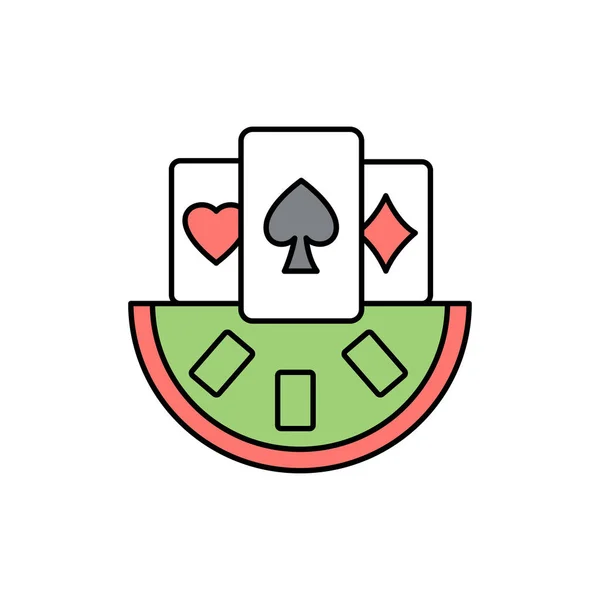 Poker Renk Çizgisi Simgesi Web Sayfası Için Piktogram Mobil Uygulama — Stok Vektör