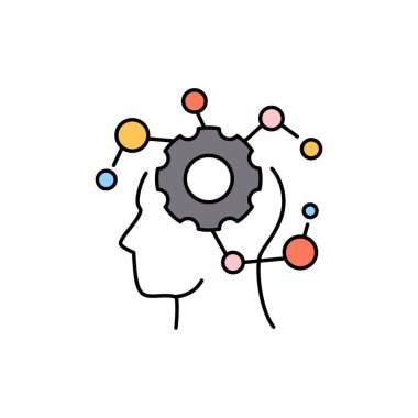 Yetenekli renk çizgisi simgesi. Web sayfası için piktogram, mobil uygulama, tanıtım. UI UX GUI tasarım elemanı. Düzenlenebilir vuruş.